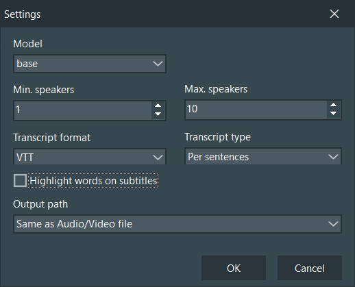 VSP_AI-transcript-settings